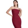 imageWIHOLL Womens Summer Dresses 2025 Fall Bodycon Maxi Tube Dress Strapless Side Slit Vacation OutfitsC Wine Red