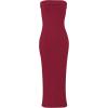 imageWIHOLL Womens Summer Dresses 2025 Fall Bodycon Maxi Tube Dress Strapless Side Slit Vacation OutfitsC Wine Red