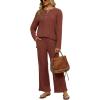 imageWIHOLL Two Piece Outfits for Women Short Sleeve V Neck Biker Shorts Set5caramel