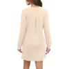 imageWIHOLL Dresses for Women Long Sleeve Casual Loose Fit Fall Fashion Crewneck Mini Dress with PocketsA  Apricot