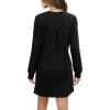 imageWIHOLL Dresses for Women Long Sleeve Casual Loose Fit Fall Fashion Crewneck Mini Dress with PocketsA  Black
