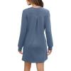 imageWIHOLL Dresses for Women Long Sleeve Casual Loose Fit Fall Fashion Crewneck Mini Dress with PocketsA  Blue