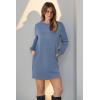 imageWIHOLL Dresses for Women Long Sleeve Casual Loose Fit Fall Fashion Crewneck Mini Dress with PocketsA  Blue