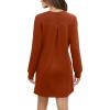 imageWIHOLL Dresses for Women Long Sleeve Casual Loose Fit Fall Fashion Crewneck Mini Dress with PocketsA  Caramel