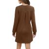 imageWIHOLL Dresses for Women Long Sleeve Casual Loose Fit Fall Fashion Crewneck Mini Dress with PocketsA  Coffee
