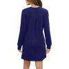 imageWIHOLL Dresses for Women Long Sleeve Casual Loose Fit Fall Fashion Crewneck Mini Dress with PocketsA  Dark Blue