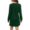 imageWIHOLL Dresses for Women Long Sleeve Casual Loose Fit Fall Fashion Crewneck Mini Dress with PocketsA  Green
