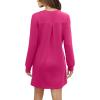 imageWIHOLL Dresses for Women Long Sleeve Casual Loose Fit Fall Fashion Crewneck Mini Dress with PocketsA  Hot Pink