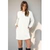 imageWIHOLL Dresses for Women Long Sleeve Casual Loose Fit Fall Fashion Crewneck Mini Dress with PocketsA  White