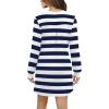 imageWIHOLL Dresses for Women Long Sleeve Casual Loose Fit Fall Fashion Crewneck Mini Dress with PocketsB  Blue Stripe