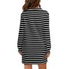 imageWIHOLL Womens Long Sleeve Lapel Collared V Neck Sweatshirt Dress Loose Fit Solid Color Mini Dresses Fall 2024BlackWhite