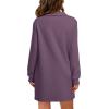 imageWIHOLL Womens Long Sleeve Lapel Collared V Neck Sweatshirt Dress Loose Fit Solid Color Mini Dresses Fall 2024Purple