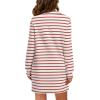 imageWIHOLL Womens Long Sleeve Lapel Collared V Neck Sweatshirt Dress Loose Fit Solid Color Mini Dresses Fall 2024WhiteLight Brown