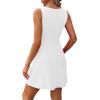 imageWIHOLL Womens Summer ALine Sleeveless Boat Neck Mini Dress Club Party Little Short DressesA  White