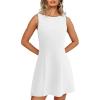 imageWIHOLL Womens Summer ALine Sleeveless Boat Neck Mini Dress Club Party Little Short DressesA  White