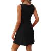 imageWIHOLL Womens Summer ALine Sleeveless Boat Neck Mini Dress Club Party Little Short DressesB  Black