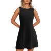 imageWIHOLL Womens Summer ALine Sleeveless Boat Neck Mini Dress Club Party Little Short DressesB  Black