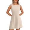 imageWIHOLL Womens Summer ALine Sleeveless Boat Neck Mini Dress Club Party Little Short DressesC  Apricot