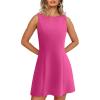 imageWIHOLL Womens Summer ALine Sleeveless Boat Neck Mini Dress Club Party Little Short DressesE  Hot Pink