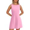 imageWIHOLL Womens Summer ALine Sleeveless Boat Neck Mini Dress Club Party Little Short DressesF  Pink
