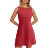 imageWIHOLL Womens Summer ALine Sleeveless Boat Neck Mini Dress Club Party Little Short DressesG  Red