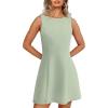 imageWIHOLL Womens Summer ALine Sleeveless Boat Neck Mini Dress Club Party Little Short DressesH  Sage Green