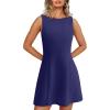 imageWIHOLL Womens Summer ALine Sleeveless Boat Neck Mini Dress Club Party Little Short DressesI  Navy