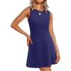 imageWIHOLL Womens Summer ALine Sleeveless Boat Neck Mini Dress Club Party Little Short DressesI  Navy