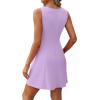 imageWIHOLL Womens Summer ALine Sleeveless Boat Neck Mini Dress Club Party Little Short DressesJ  Purple