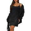 imageWIHOLL Womens Summer Sleeveless ALine Mini Dress 2025 Sexy Backless Spaghetti Strap Party Club Bodycon DressesAblack
