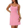 imageWIHOLL Womens Summer Sleeveless ALine Mini Dress 2025 Sexy Backless Spaghetti Strap Party Club Bodycon DressesBpink