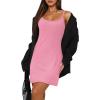 imageWIHOLL Womens Summer Sleeveless ALine Mini Dress 2025 Sexy Backless Spaghetti Strap Party Club Bodycon DressesBpink