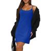 imageWIHOLL Womens Summer Sleeveless ALine Mini Dress 2025 Sexy Backless Spaghetti Strap Party Club Bodycon DressesCblue