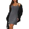 imageWIHOLL Womens Summer Sleeveless ALine Mini Dress 2025 Sexy Backless Spaghetti Strap Party Club Bodycon DressesCdark Gray