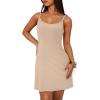 imageWIHOLL Womens Summer Sleeveless ALine Mini Dress 2025 Sexy Backless Spaghetti Strap Party Club Bodycon DressesDapricot