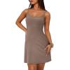 imageWIHOLL Womens Summer Sleeveless ALine Mini Dress 2025 Sexy Backless Spaghetti Strap Party Club Bodycon DressesDbrown