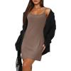 imageWIHOLL Womens Summer Sleeveless ALine Mini Dress 2025 Sexy Backless Spaghetti Strap Party Club Bodycon DressesDbrown