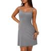 imageWIHOLL Womens Summer Sleeveless ALine Mini Dress 2025 Sexy Backless Spaghetti Strap Party Club Bodycon DressesDgrey