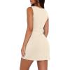 imageWIHOLL Womens Summer Sleeveless Boat Neck Mini Dress Slim Fit Party Club Bodycon DressesC  Light Apricot
