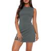 imageWIHOLL Womens Summer Sleeveless Boat Neck Mini Dress Slim Fit Party Club Bodycon DressesD  Deep Grey