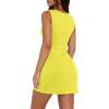 imageWIHOLL Womens Summer Sleeveless Boat Neck Mini Dress Slim Fit Party Club Bodycon DressesY  Yellow