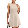 imageWIHOLL Womens Summer ALine Sleeveless Boat Neck Mini Dress Club Party Little Short DressesC  Apricot