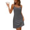 imageWIHOLL Womens Summer Sleeveless ALine Mini Dress 2025 Sexy Backless Spaghetti Strap Party Club Bodycon DressesCdark Gray