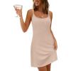 imageWIHOLL Womens Summer Sleeveless ALine Mini Dress 2025 Sexy Backless Spaghetti Strap Party Club Bodycon DressesDapricot