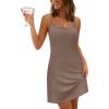 imageWIHOLL Womens Summer Sleeveless ALine Mini Dress 2025 Sexy Backless Spaghetti Strap Party Club Bodycon DressesDbrown