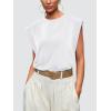 imageWIHOLL Cap Sleeve Tops for Women Summer Top Basic Tee Shirts Casual Tank Loose Fit 2025 FashionA  White