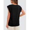 imageWIHOLL Cap Sleeve Tops for Women Summer Top Basic Tee Shirts Casual Tank Loose Fit 2025 FashionB  Black