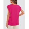 imageWIHOLL Cap Sleeve Tops for Women Summer Top Basic Tee Shirts Casual Tank Loose Fit 2025 FashionC  Pink
