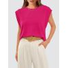 imageWIHOLL Cap Sleeve Tops for Women Summer Top Basic Tee Shirts Casual Tank Loose Fit 2025 FashionC  Pink