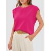 imageWIHOLL Cap Sleeve Tops for Women Summer Top Basic Tee Shirts Casual Tank Loose Fit 2025 FashionC  Pink